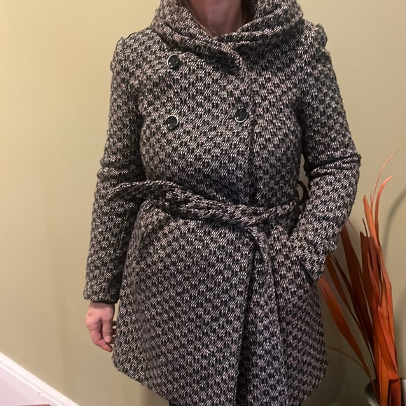 Woven Zara Belted Long Coat - Picture 1 of 5